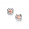 Blush Pink Argyle Diamond Earring Studs